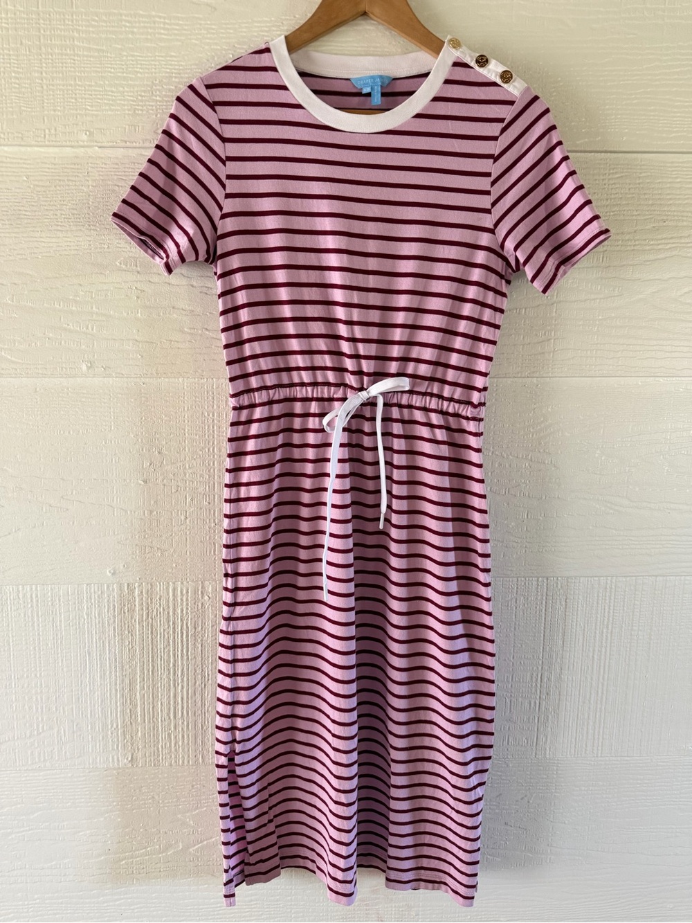 Draper James Pink & Burgundy Striped Knit Dress XS